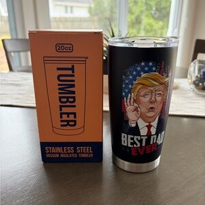 'Best Dad Ever' TRUMP Stainless Steel 20oz Black Tumbler